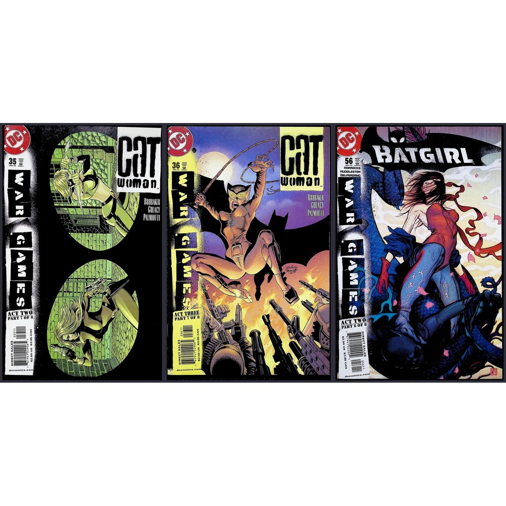 Catwoman Batgirl 3X Comic Lot #35 36 56 War Games Batman Hush Black Mask DC